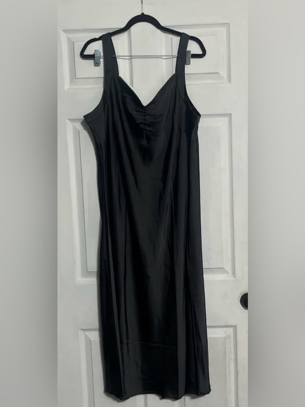 Ava & Viv Black Satin Maxi Slip Dress